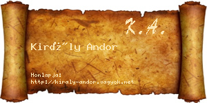 Király Andor névjegykártya