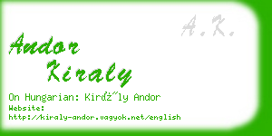 andor kiraly business card